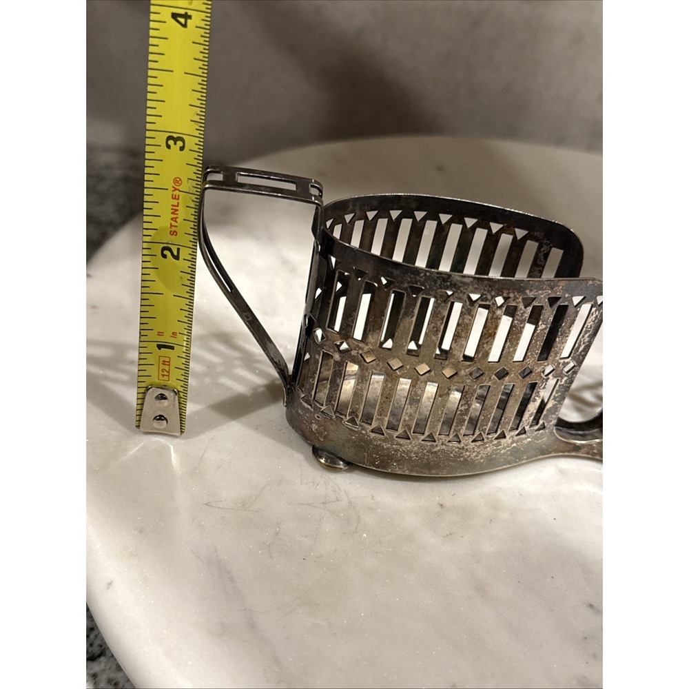 Vtg Apollo EPNS Bernard Rice's Sons Silver Plated Double Spoon Holder Basket USA - Picture 9 of 10